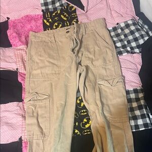 SHEIN Kids Beige Cargo Pants